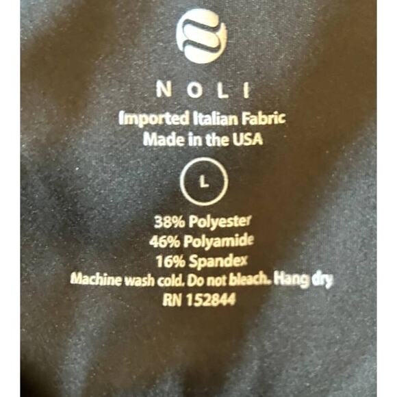 Noli Blk Womens Athletic Workout/Yoga Cropped Leggings w/ Wte‎ Side Stripes Sz L - Picture 7 of 8